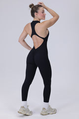 Zip Shape Jumpsuit Black