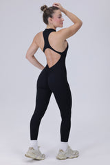 Zip Shape Jumpsuit Black