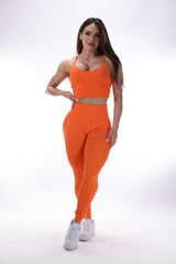 Tropical Orange Ribbed Set