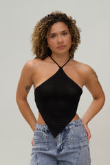Black Triangle Halter Top