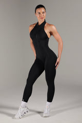 Zip Shape Jumpsuit Black
