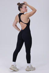 Zip Shape Jumpsuit Black