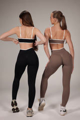 Taupe Contrast Sports Bra