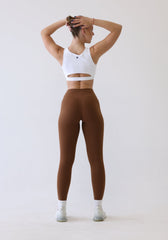 Cut Front White Sports Bras
