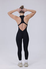 Zip Shape Jumpsuit Black