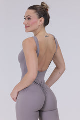 Backless Jumpsuit Beige