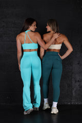 Seamless Flare Aqua Leggings