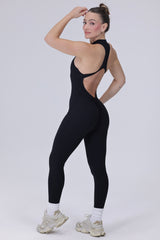 Zip Shape Jumpsuit Black