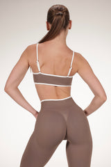 Taupe Contrast Sports Bra