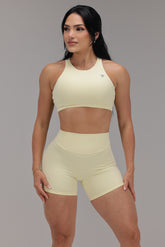 Essential High Neck Butter Yellow Bra