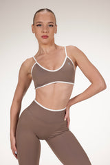 Taupe Contrast Sports Bra