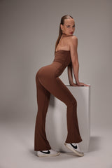 Mocha Sculpt Flare Jumpsuit