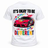 Racing 4 Autism Vneck white Tshirt