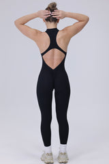 Zip Shape Jumpsuit Black