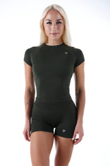 Green Sculpt Short Sleeve Top