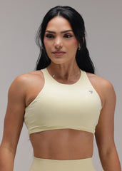 Essential High Neck Butter Yellow Bra