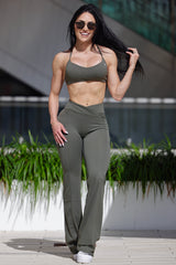 Olive Flare Pants