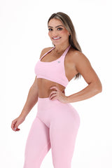 FlowerBomb Pink Top Sports Bra