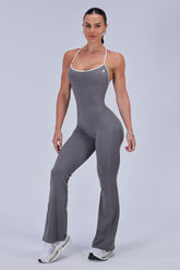 Flare Strap Jumpsuit Charcoal