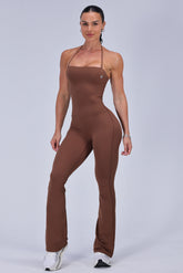 Mocha Sculpt Flare Jumpsuit