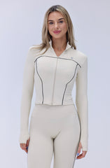 Taupe Slim Fit Jacket