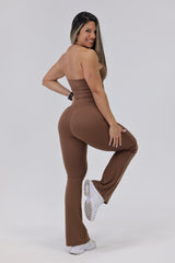 Mocha Sculpt Flare Jumpsuit