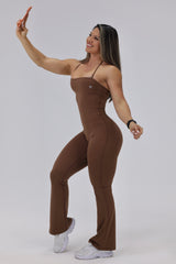Mocha Sculpt Flare Jumpsuit
