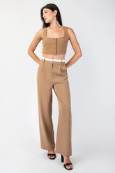 Glam Waist Pants with Contrast Detail