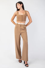 Glam Waist Pants with Contrast Detail