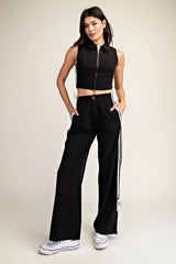 Side contrast zipper Vest