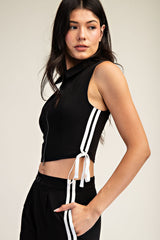 Side contrast zipper Vest