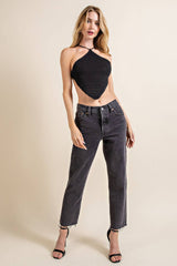 Black Triangle Halter Top