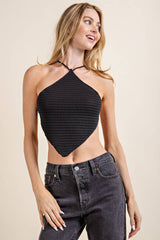 Black Triangle Halter Top