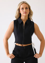 Side contrast zipper Vest