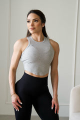 Sentindo o meu melhor - Regata básica “Cinza”