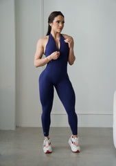 Zip Shape Blue Navy Jumpsuit