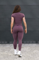 Conjunto elegante de 2 peças (manga curta + leggings)