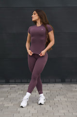 Conjunto elegante de 2 peças (manga curta + leggings)