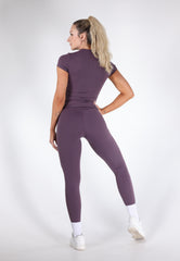 Conjunto elegante de 2 peças (manga curta + leggings)