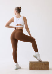 Cut Front White Sports Bras