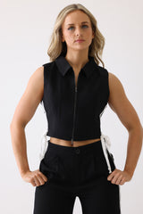 Side contrast zipper Vest