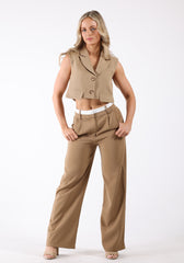 Glam Waist Pants with Contrast Detail