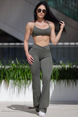 Olive Flare Pants