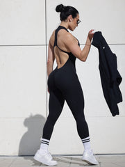 Zip Shape Jumpsuit Black