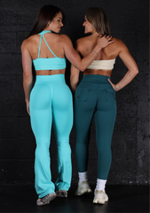 Seamless Flare Aqua Leggings