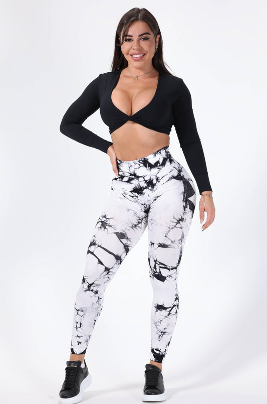 Leggings Smash en blanco y negro