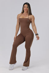 Mocha Sculpt Flare Jumpsuit