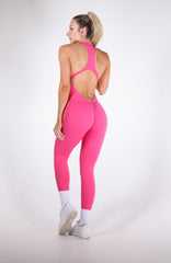 Zip Shape Pink Jumpsuit